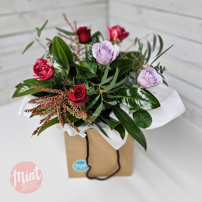 Berry Bliss Rose Bouquet - Half Dozen - 6 Stems