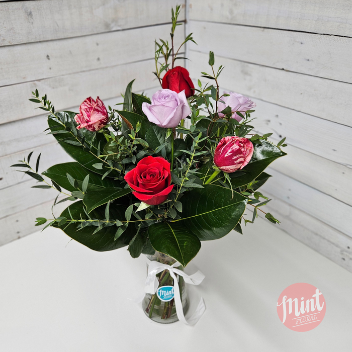 Berry Bliss Rose Bouquet - Half Dozen - 6 Stems