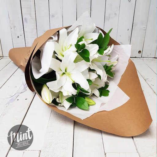White Fragrant Lily Bouquet  | NOT AVAILABLE MOTHERS DAY WEEKEND