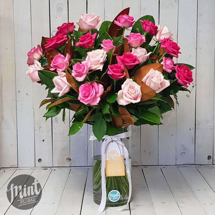 Candyfloss Pink Rose Bouquet - Two Dozen - 24 Stems