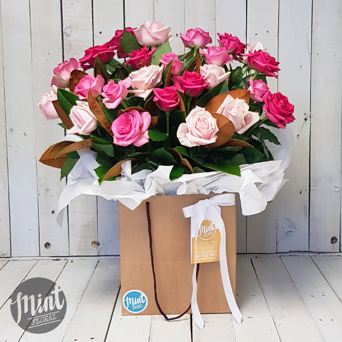 Candyfloss Pink Rose Bouquet - Two Dozen - 24 Stems