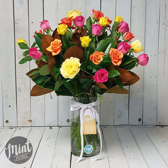 Rainbow Rose Bouquet - Two Dozen - 24 Stems