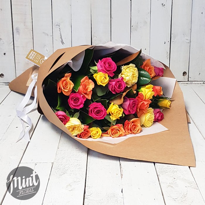 Rainbow Rose Bouquet - Two Dozen - 24 Stems