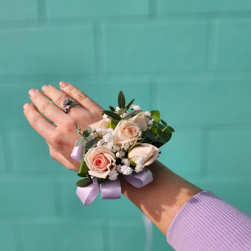 School Ball Wrist Corsage - Ribbon Band