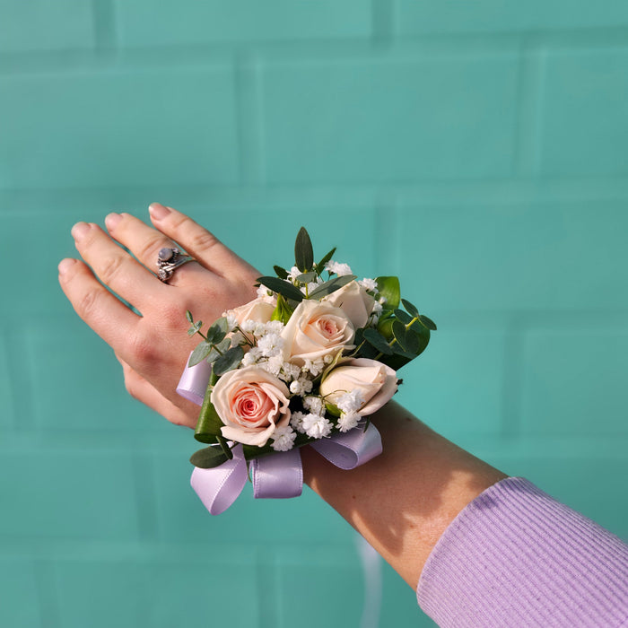 School Ball Wrist Corsage - Ribbon Band