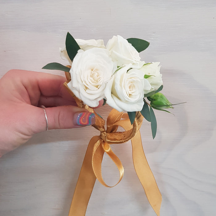 School Ball Wrist Corsage - Ribbon Band