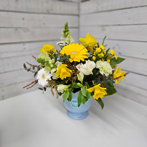 Cheerful Daffodil Ceramic Vase Arrangement