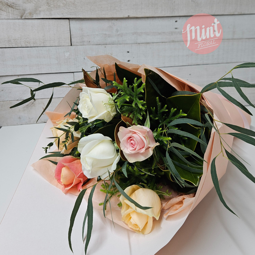 Peach Punch Rose Bouquet - Half Dozen - 6 Stems