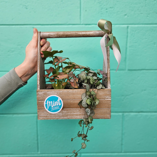 'NORISH & NURTURE' Wooden Handled Planter | MOTHERS DAY 2026