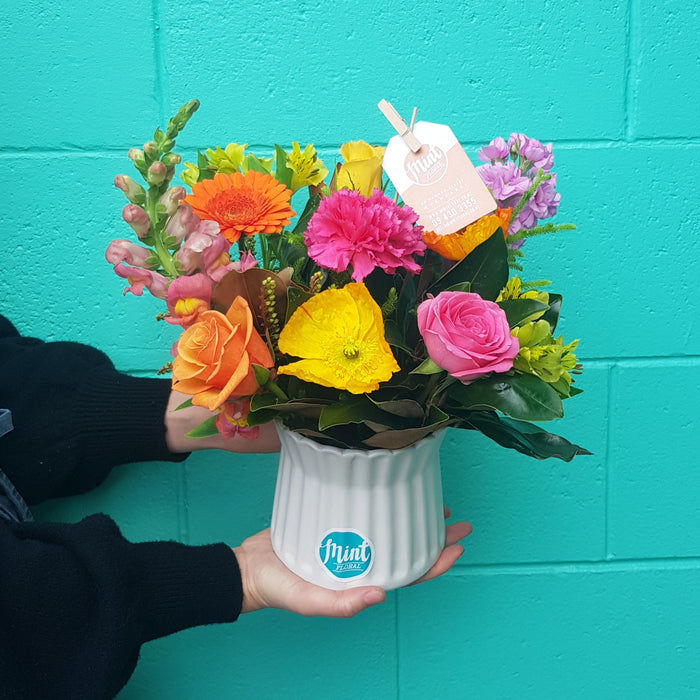Ceramic Pot Arrangement - Choose Your Colour (NOT AVAILABLE MOTHERS DAY WEEKEND)