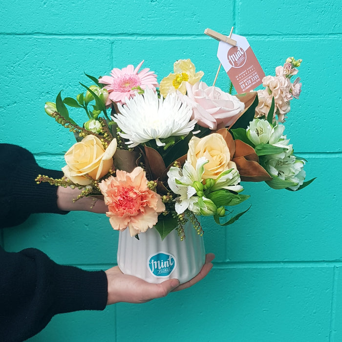 Ceramic Pot Arrangement - Choose Your Colour (NOT AVAILABLE MOTHERS DAY WEEKEND)