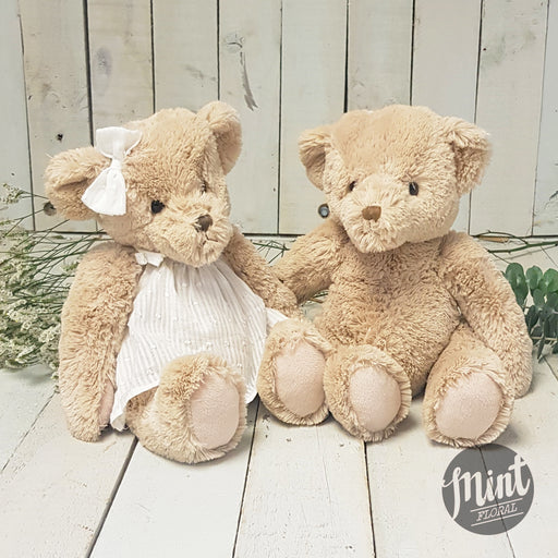 Large Plush Teddy Bear — Mint Floral NZ