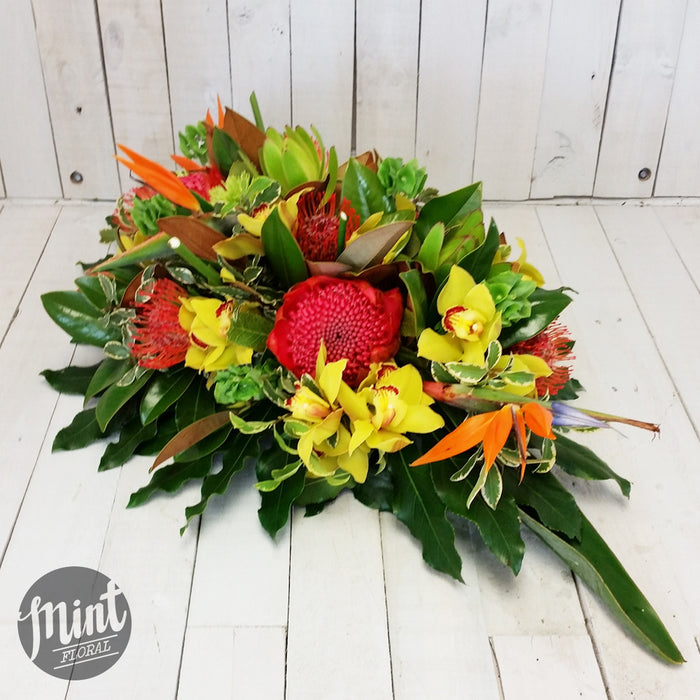 Funeral Casket Floral Arrangement - Bright