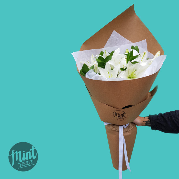 White Fragrant Lily Bouquet  | NOT AVAILABLE MOTHERS DAY WEEKEND
