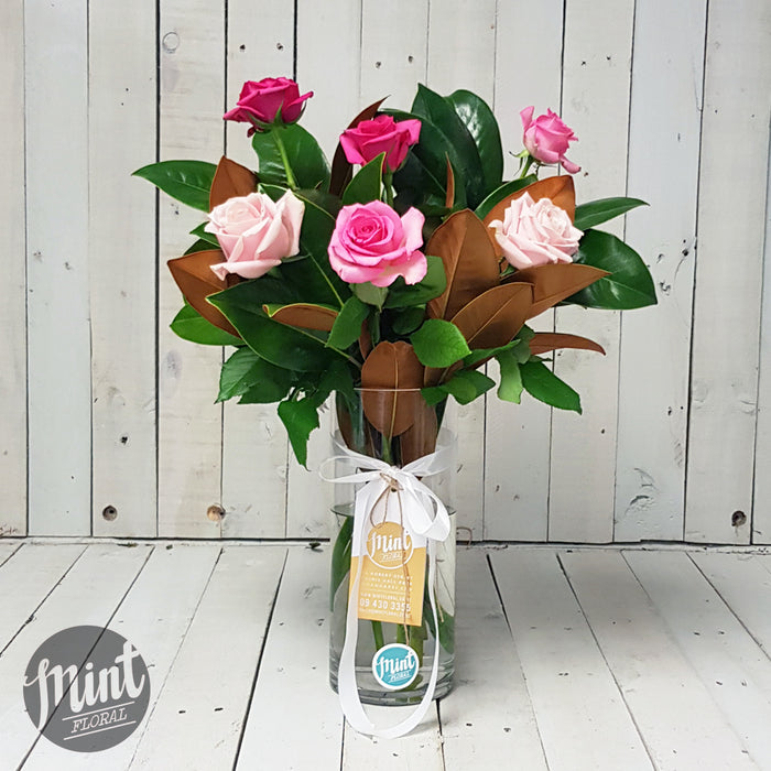 Candyfloss Pink Rose Bouquet - Half Dozen - 6 Stems (NOT AVAILABLE MOTHERS DAY WEEKEND)