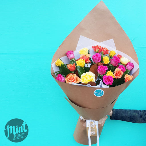 Rainbow Rose Bouquet - Two Dozen - 24 Stems (NOT AVAILABLE MOTHERS DAY WEEKEND)