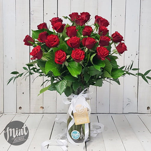 Romantic Red Rose Bouquet - Two Dozen - 24 Stems (NOT AVAILABLE MOTHERS DAY WEEKEND)